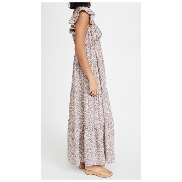 English Factory | Floral Ruffle Sleeve Maxi Dress | Color Ivory Multi | Size M - Picture 3 of 9